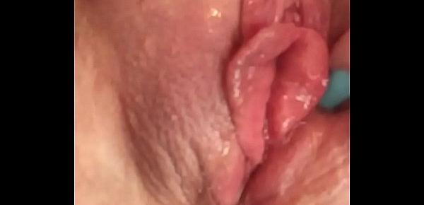 Ice cube on my wet clit